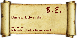 Bersi Edvarda névjegykártya